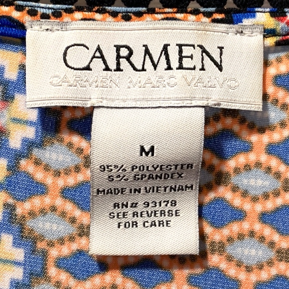 Carmen Marc Valvo Colorful Ikat Striped Tank - Picture 4 of 4